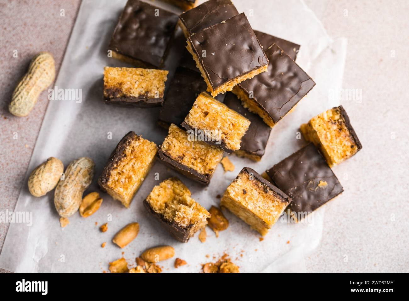 Various healthy granola bars (muesli or cereal bars). Set of energy