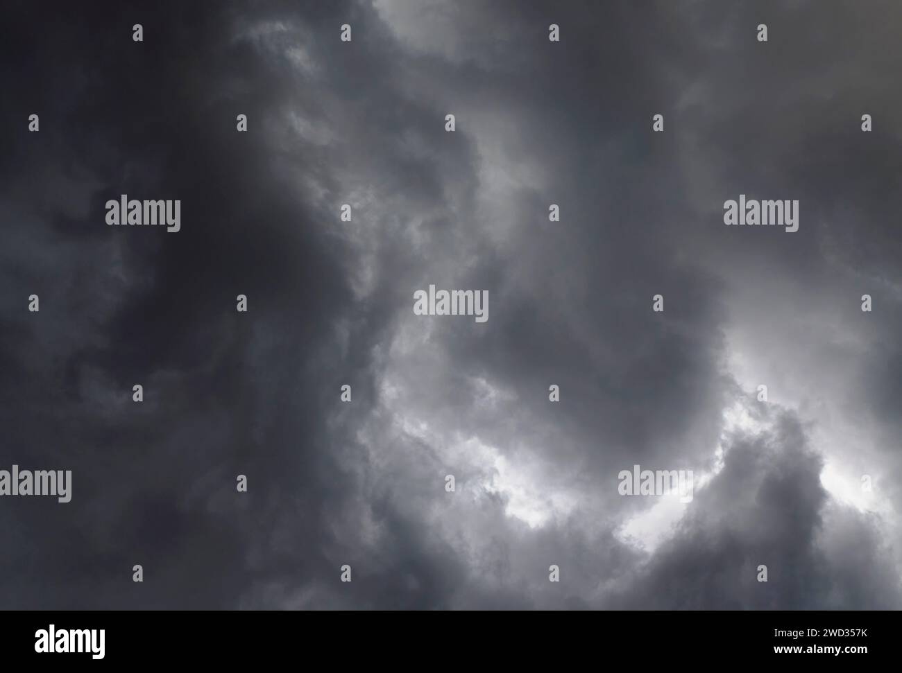 Stormy sky with dark clouds. Dramatic cloudscape before the rain. Stock Photo
