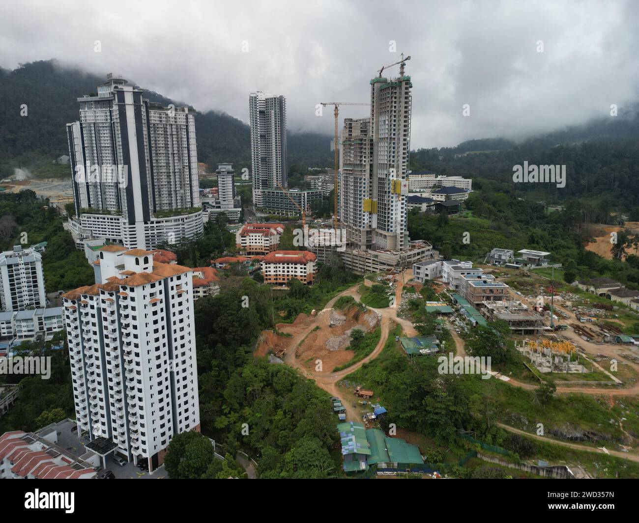 Buildings in the Genting Highlands area of Malaysia Stock Photo