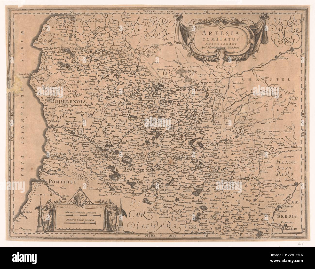 Map of the Graafschap Artesia, Anonymous, Henricus Hondius, 1633 - 1638 ...