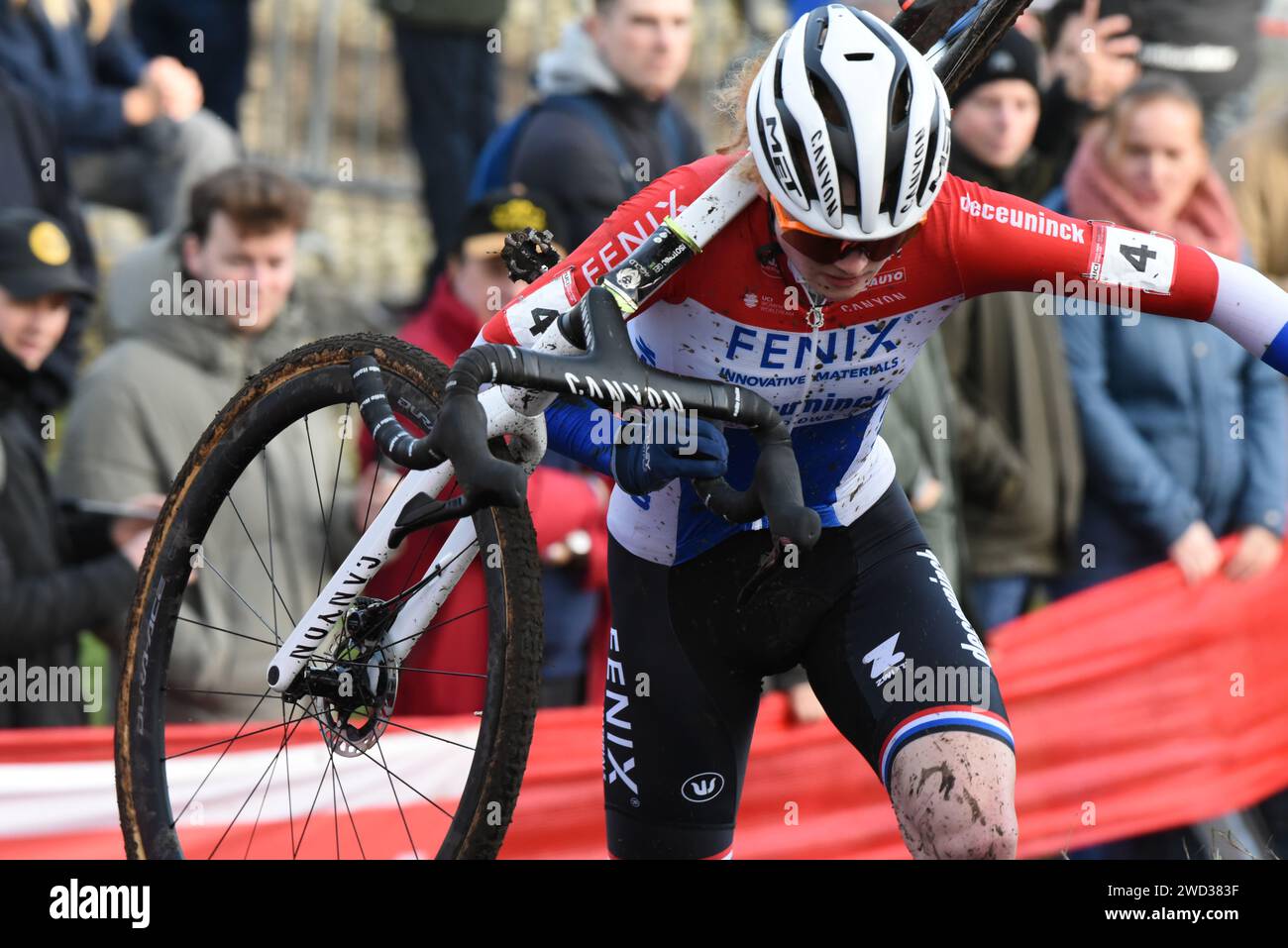 Puck Pieterse is a Dutch cyclist specializing in cyclo-cross and mountain biking. She became,at age 20,the Elite Women's National Cyclocross Champion Stock Photo