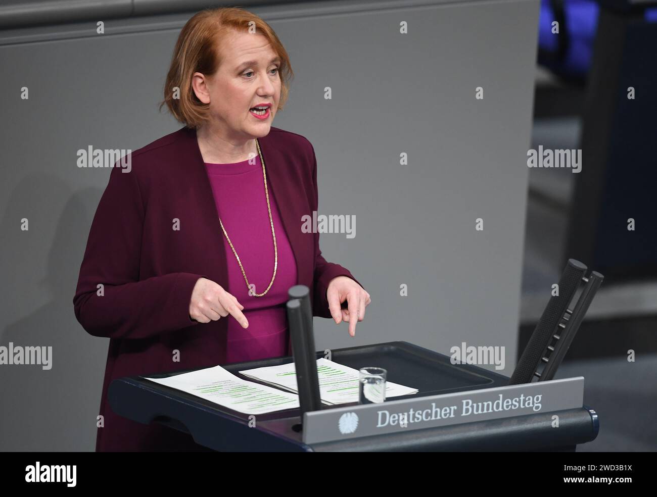 Berlin, Germany. 18th Jan, 2024. Lisa Paus (Alliance 90/The Greens ...