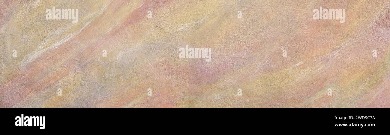 Pastel-colored, painted abstract pattern on a plastered exterior wall Stock Photo