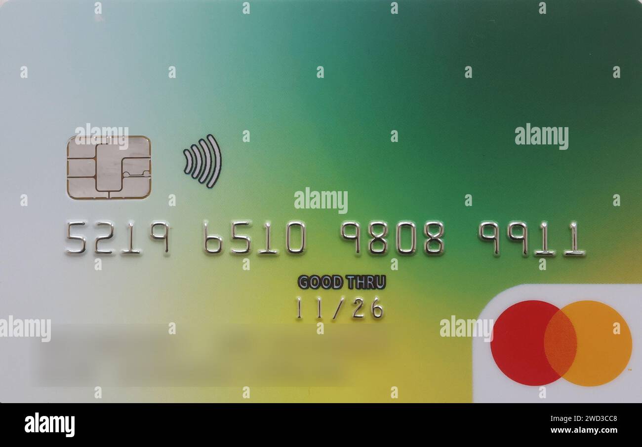 Greiz, Germany. 18th Jan, 2024. A payment card is shown at a press ...