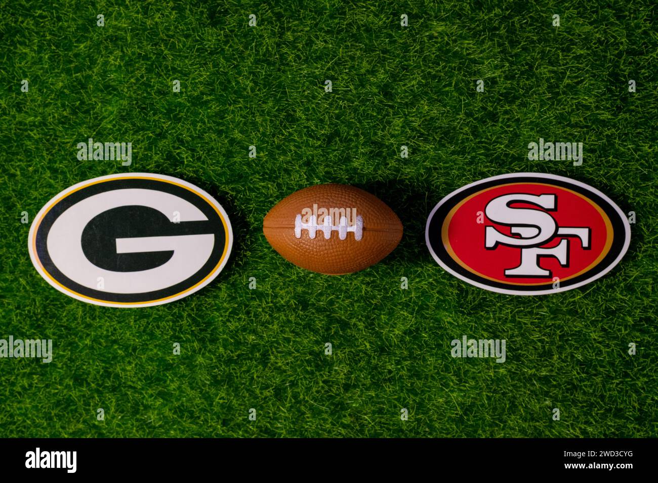 January 17, 2024, Las Vegas, USA, Emblems of football clubs