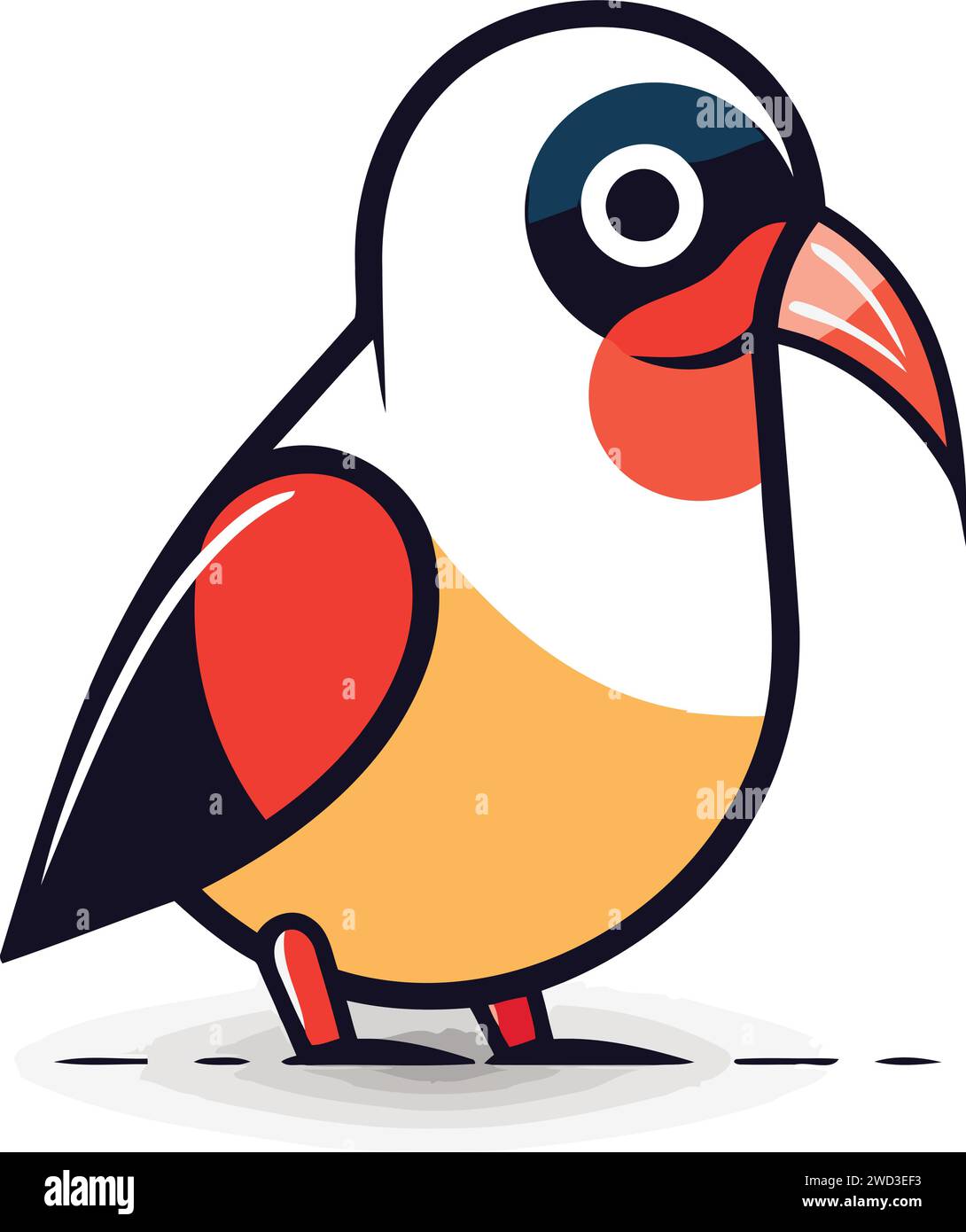 Tropical bird. Vector illustration isolated on a white background Stock ...