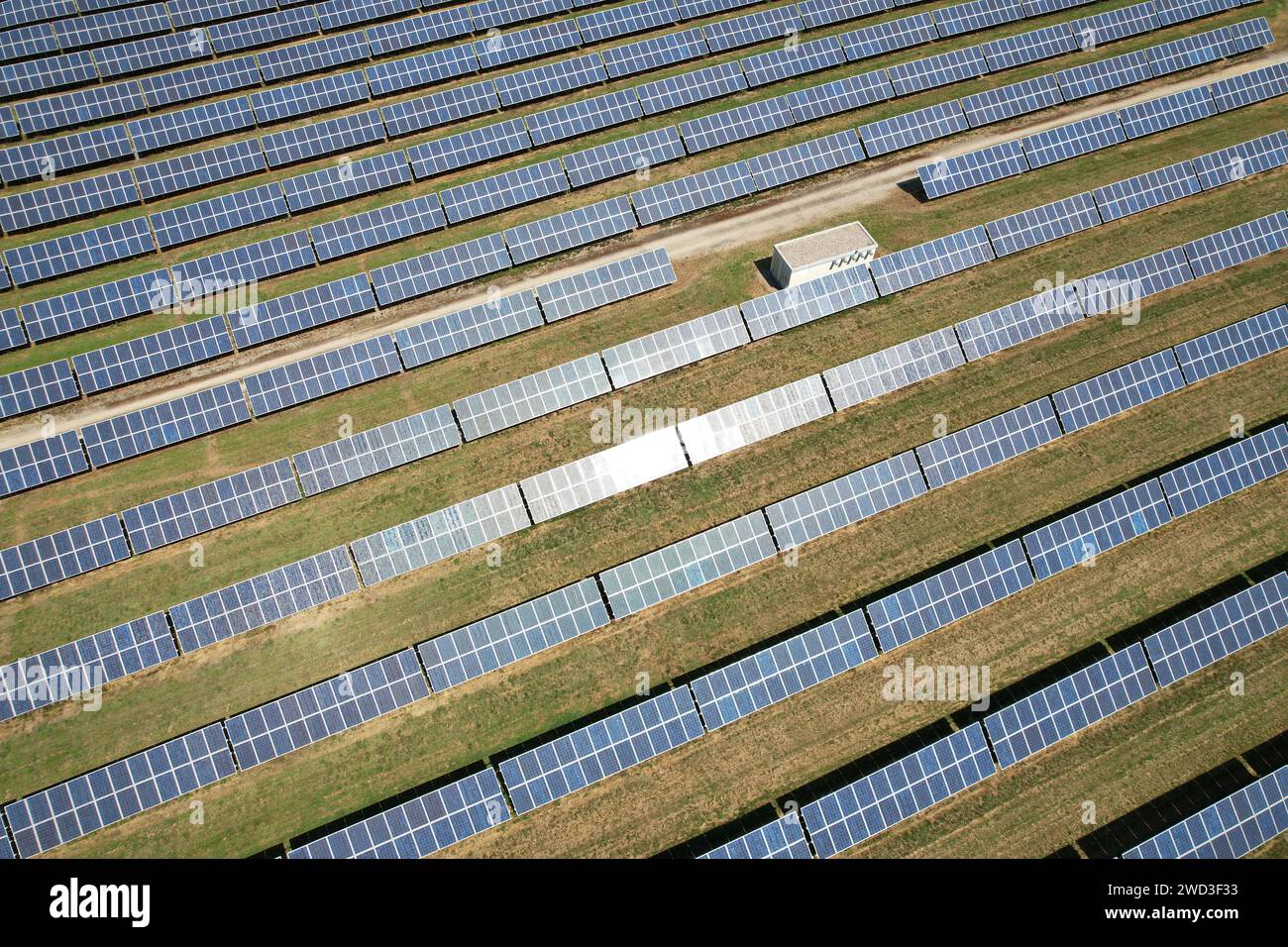 Modern solar power plant, photovoltaic panels green energy electricity