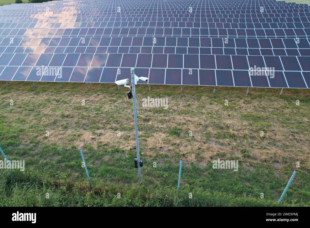 Modern solar power plant, photovoltaic panels green energy electricity
