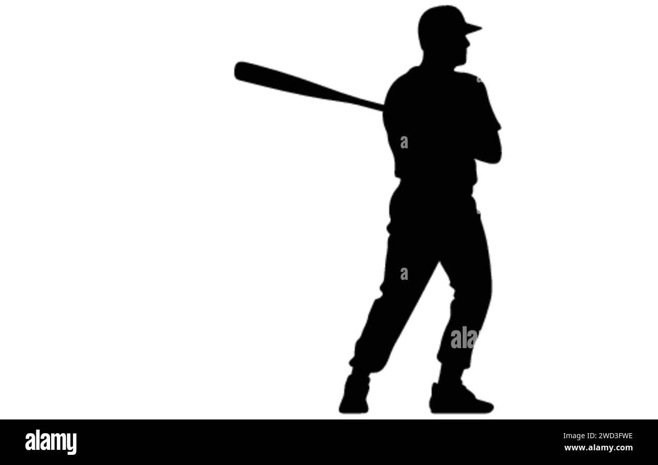 Set of baseball players silhouettes of sports people vector,Baseball ...