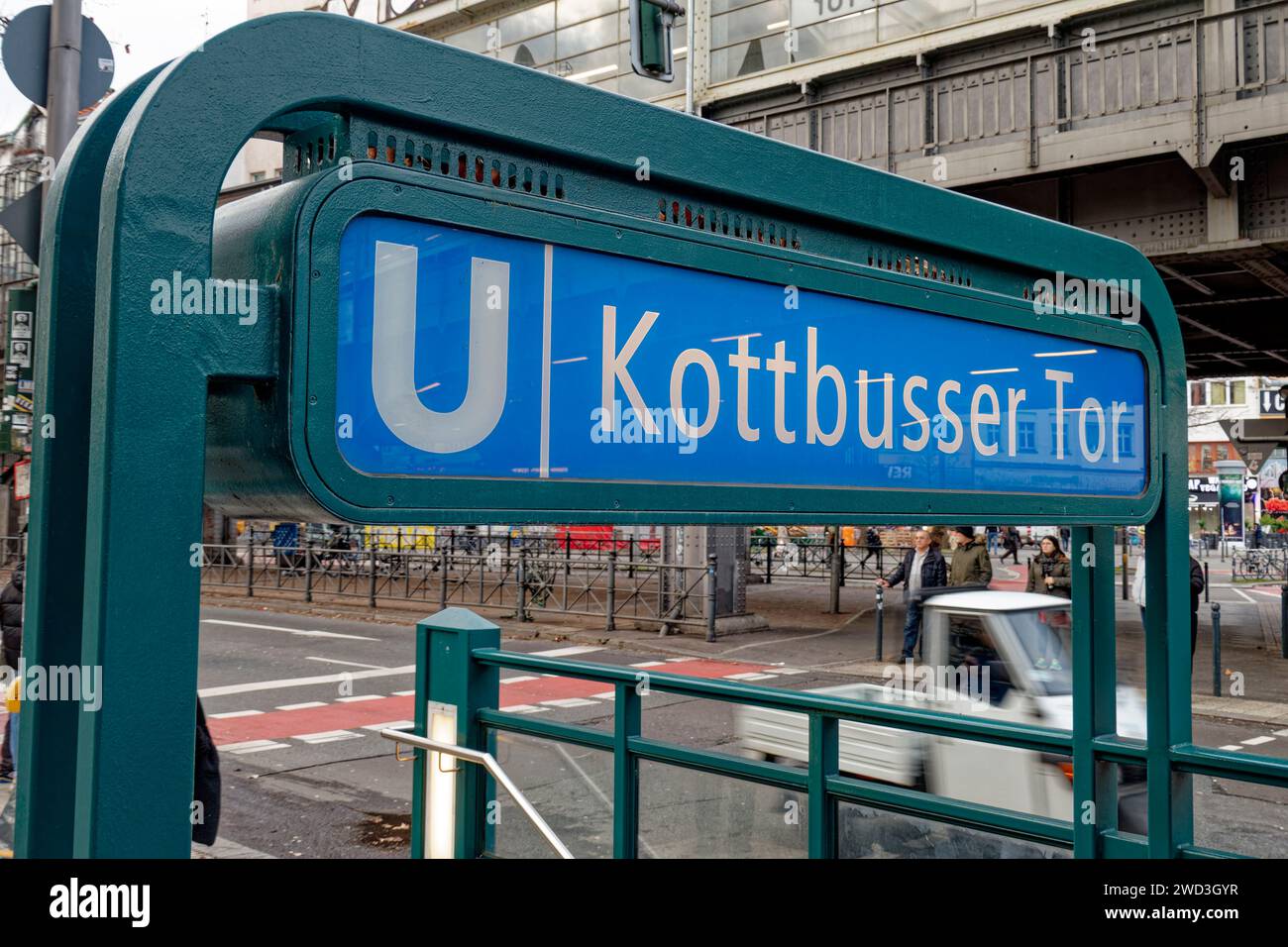 U-Bahn Schild Kottbusser Tor, Kreuzberg, Berlin , Stock Photo