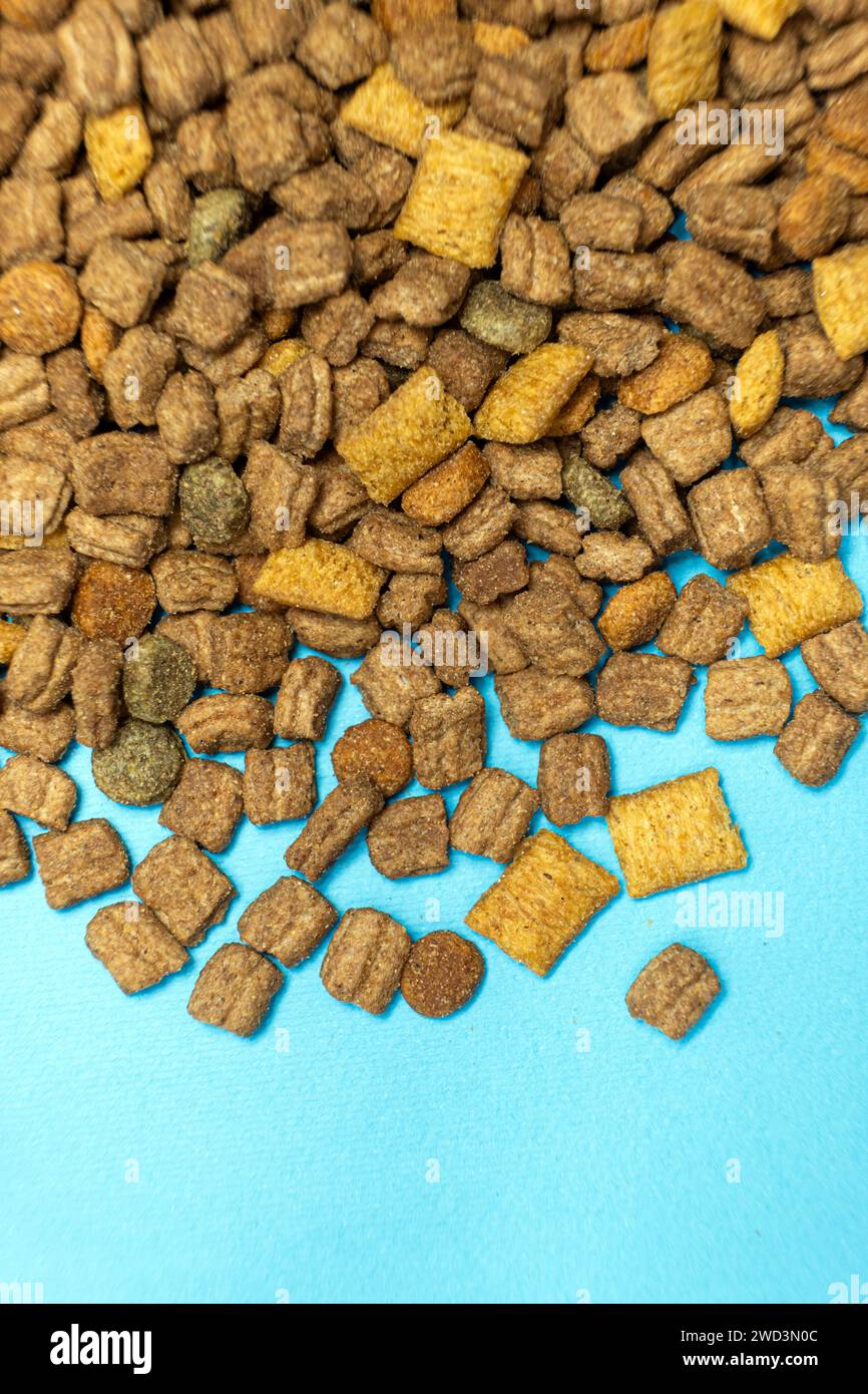 Image showcasing Dry food for kittens and cats close-up. A complete cat diet Stock Photo ...
