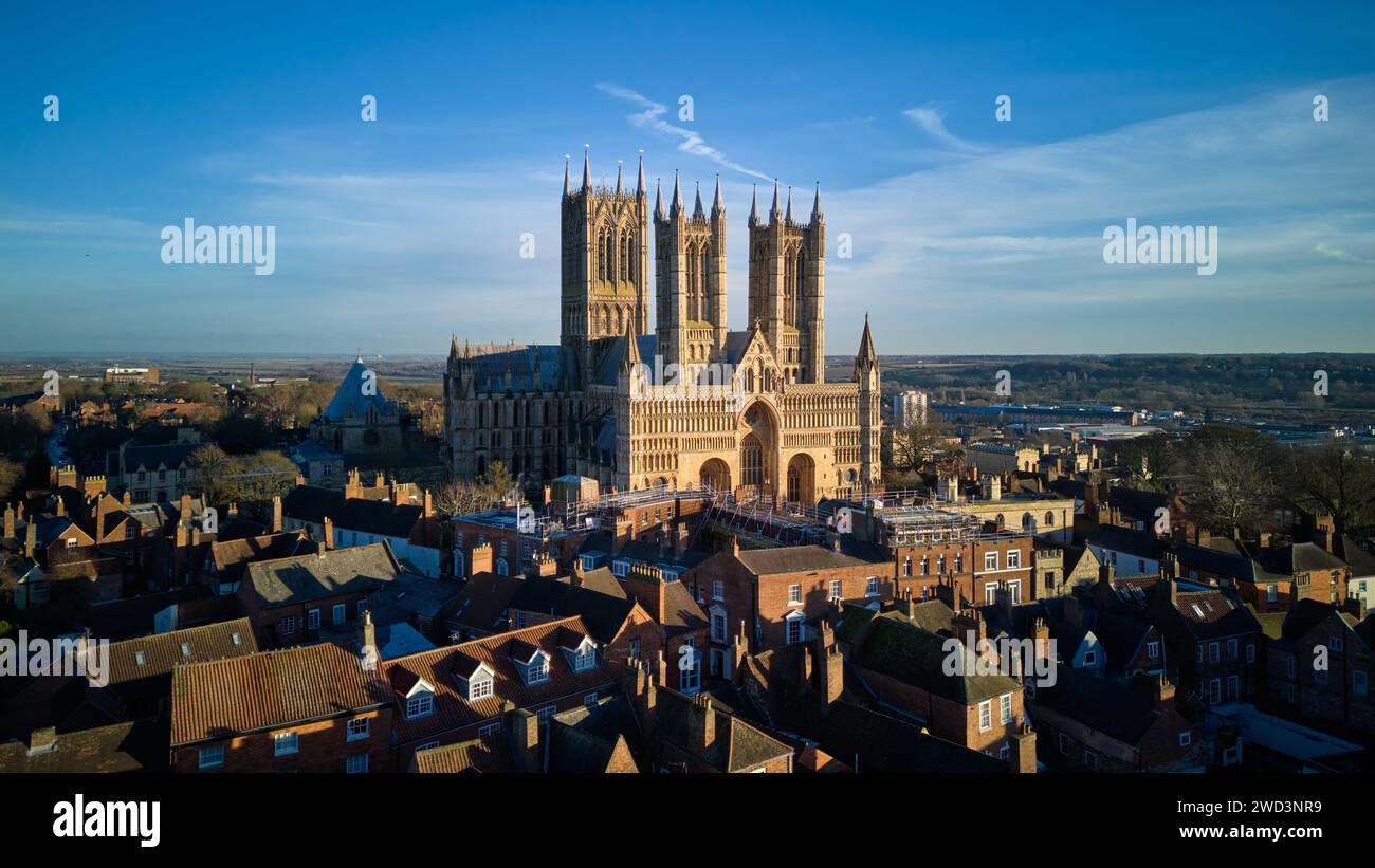 Lincoln Cathedral 2024, Lincoln Minster, or the Cathedral Church of the Blessed Virgin Mary of Lincoln Stock Photo