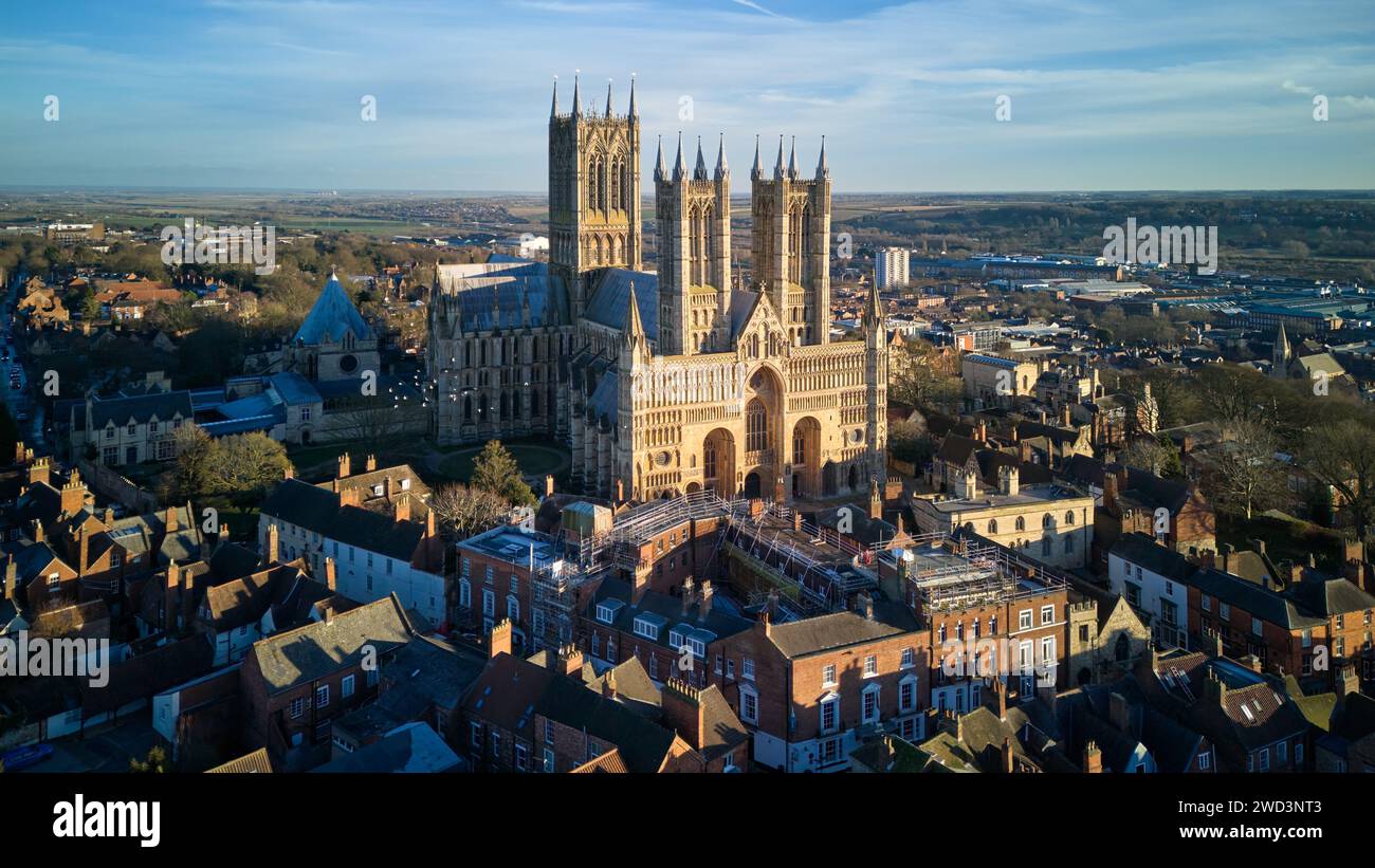 Lincoln Cathedral 2024, Lincoln Minster, or the Cathedral Church of the Blessed Virgin Mary of Lincoln Stock Photo