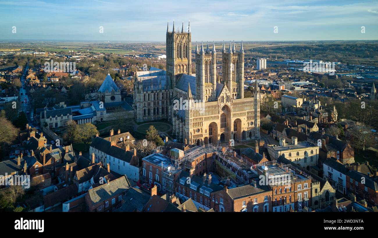 Lincoln Cathedral 2024, Lincoln Minster, or the Cathedral Church of the Blessed Virgin Mary of Lincoln Stock Photo