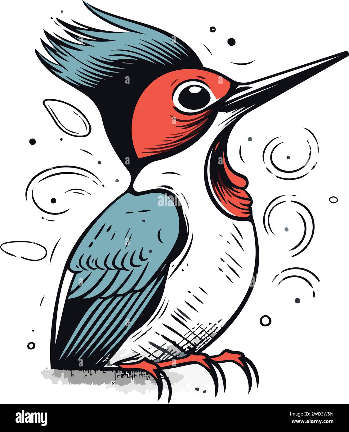 Hand drawn illustration kingfisher Stock Vector Images - Alamy