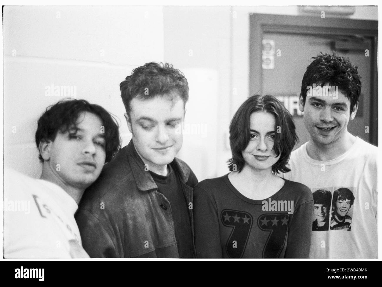 Louise Wener and the rock band Sleeper photographed in their Dressing