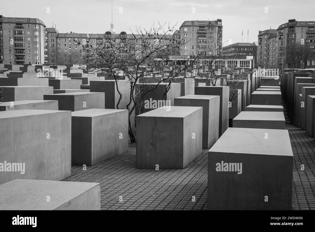 The Holocaust Memorial, is a memorial in Berlin to the Jewish victims of the Holocaust Stock Photo