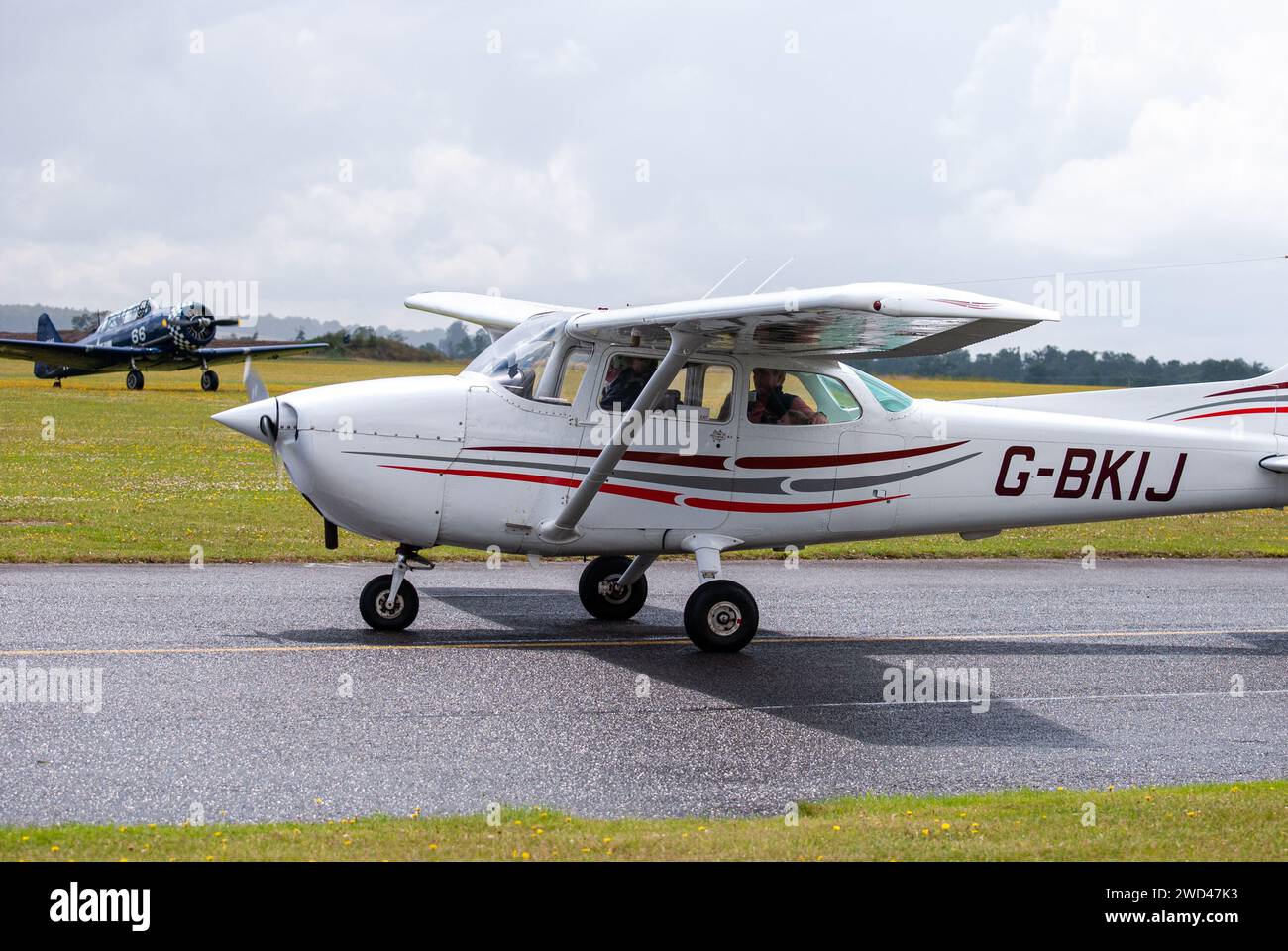 Cessna F172M Skyhawk light single engine aircraft. Stock Photo