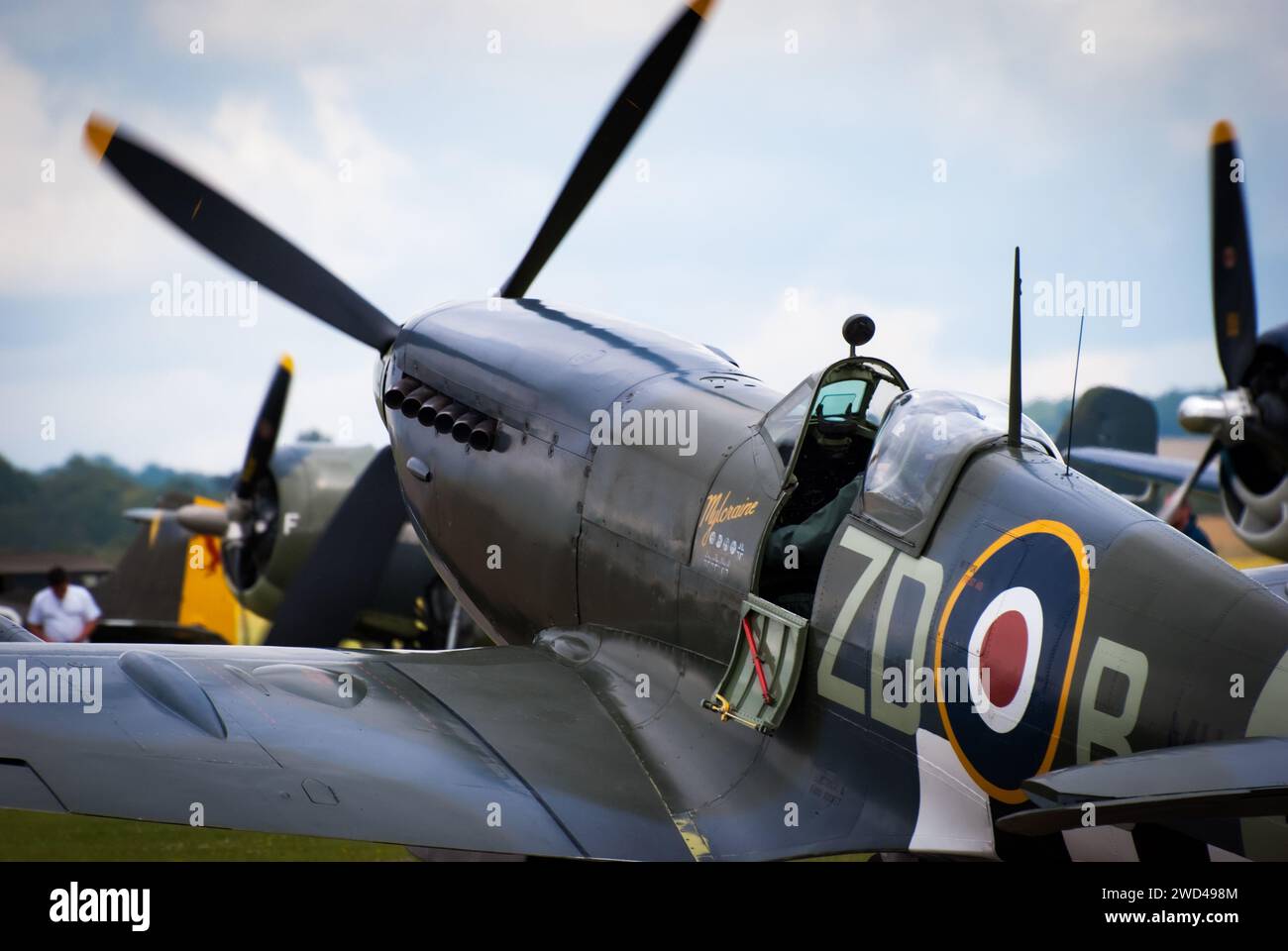 Supermarine Spitfire WW2 British fighter airplane. Stock Photo