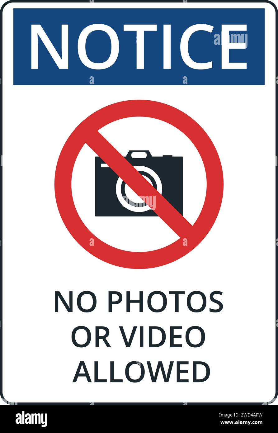Symbol for No Photos or Videos Allowed Stock Vector