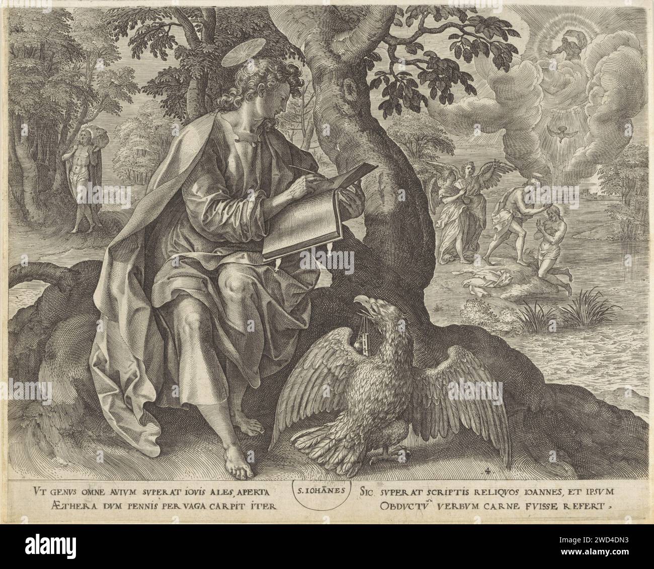 Evangelist Johannes Johannes Wierix After Maerten De Vos 1559 1584 