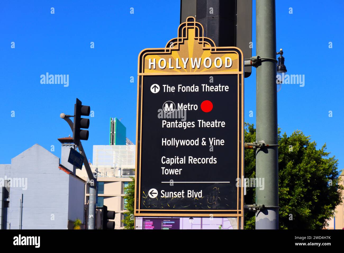 Hollywood, California Hollywood directions sign to Metro, The Fonda