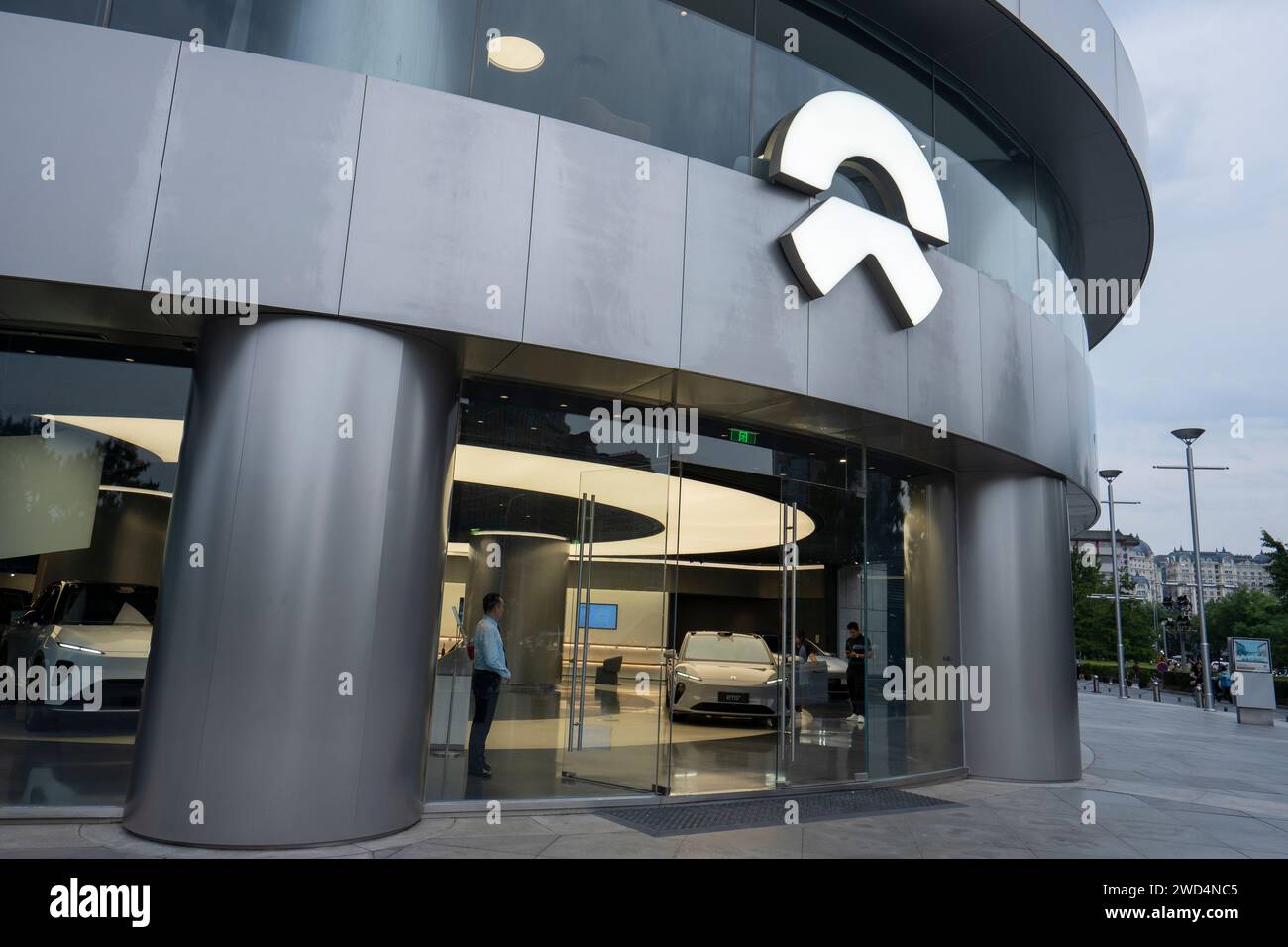 Exterior view of a NIO House at Beijing Oriental Plaza in China, seen on Wednesday, August 23, 2023. Stock Photo