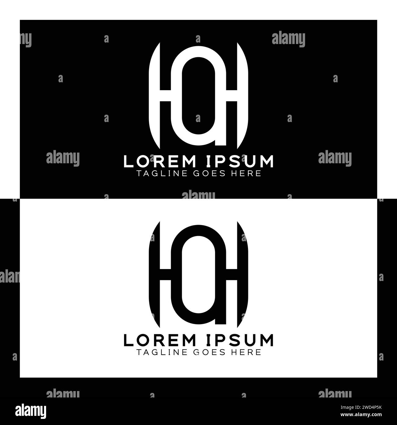 HQ initial letter logo. Alphabet H and Q pattern design monogram Stock Vector