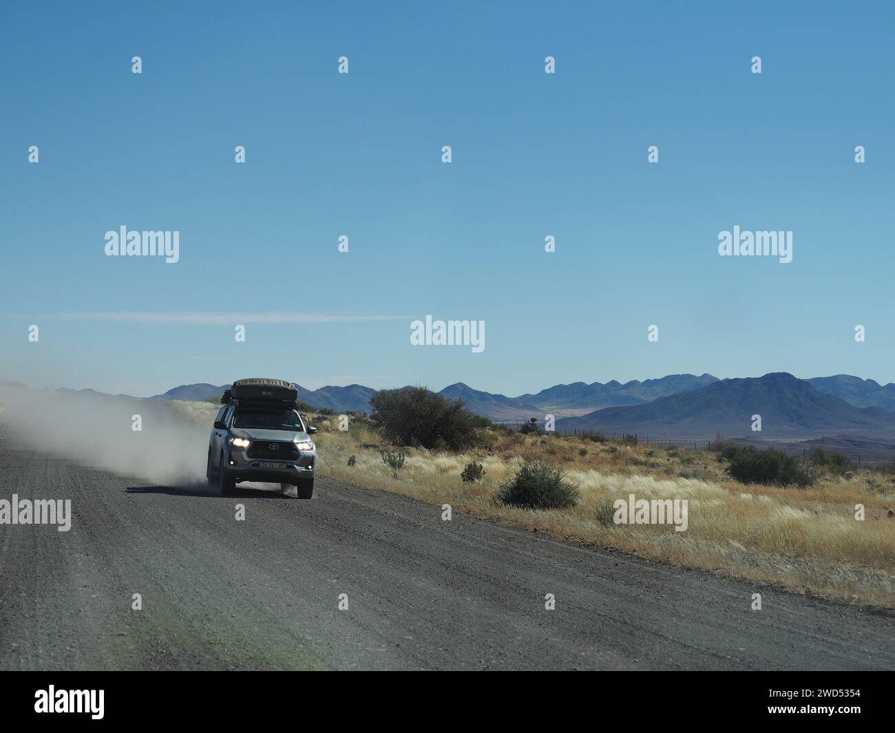 4x4 camping car driving in Namibia Stock Photo