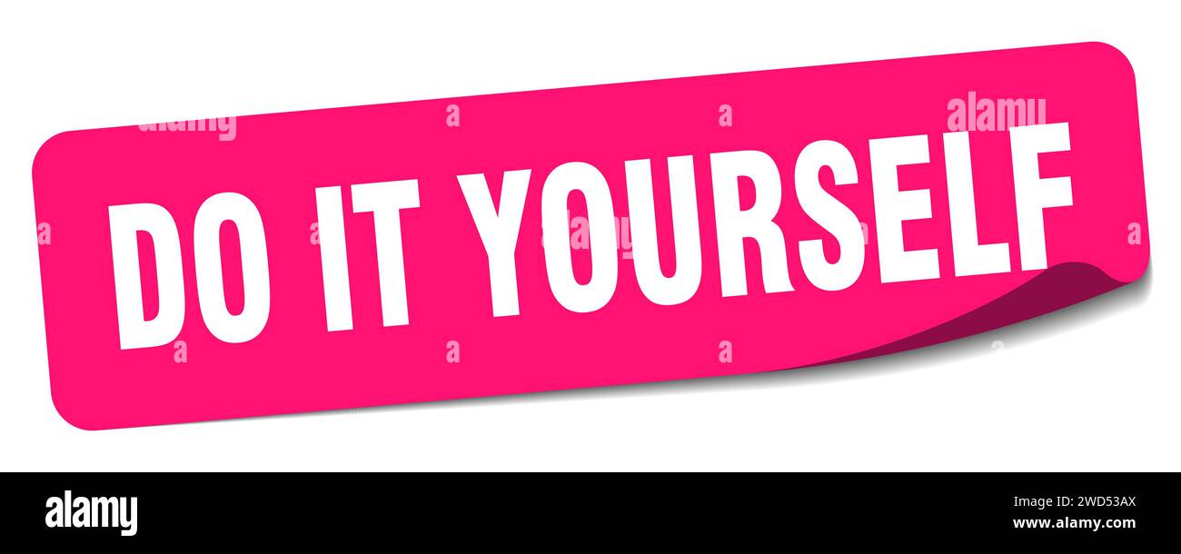 do it yourself sticker. do it yourself rectangular label isolated on white background Stock Vector
