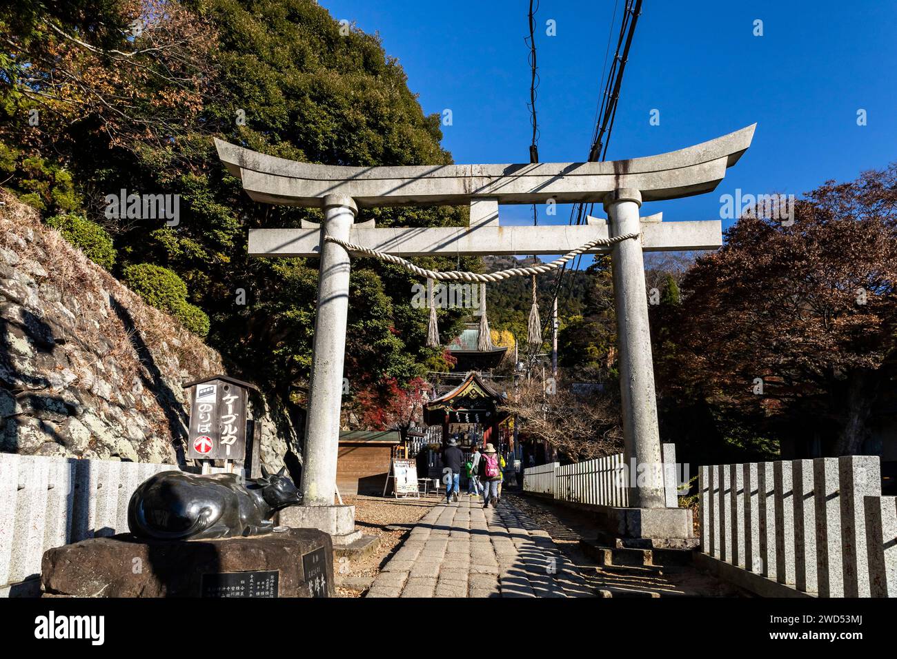 Mount Tsukuba jinja (shrine), Torii as a form of gate, Tsukubasan trekking, Tsukuba, Ibaraki, Japan, East Asia, Asia Stock Photo