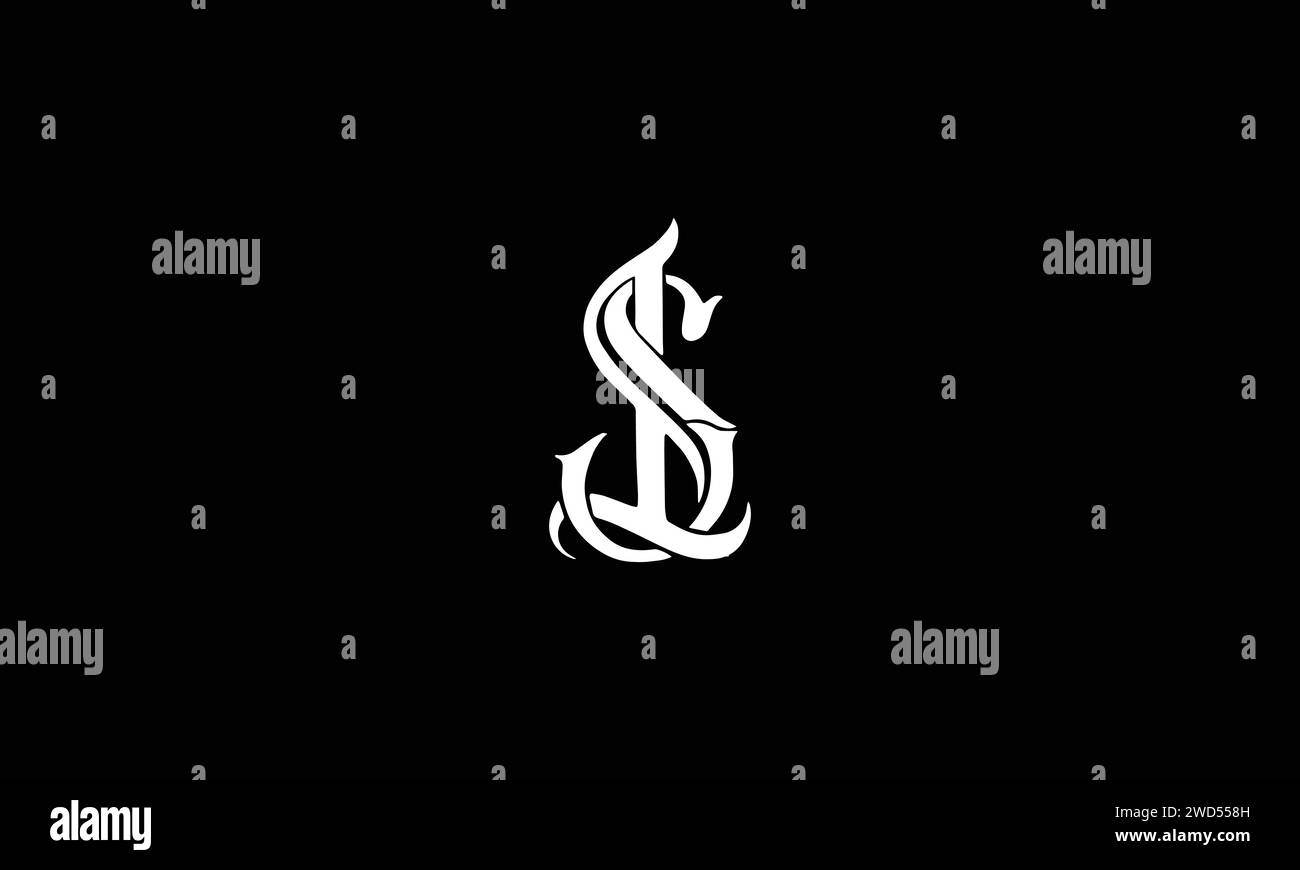 SL, SI abstract initial monogram letter alphabet logo design Stock Vector