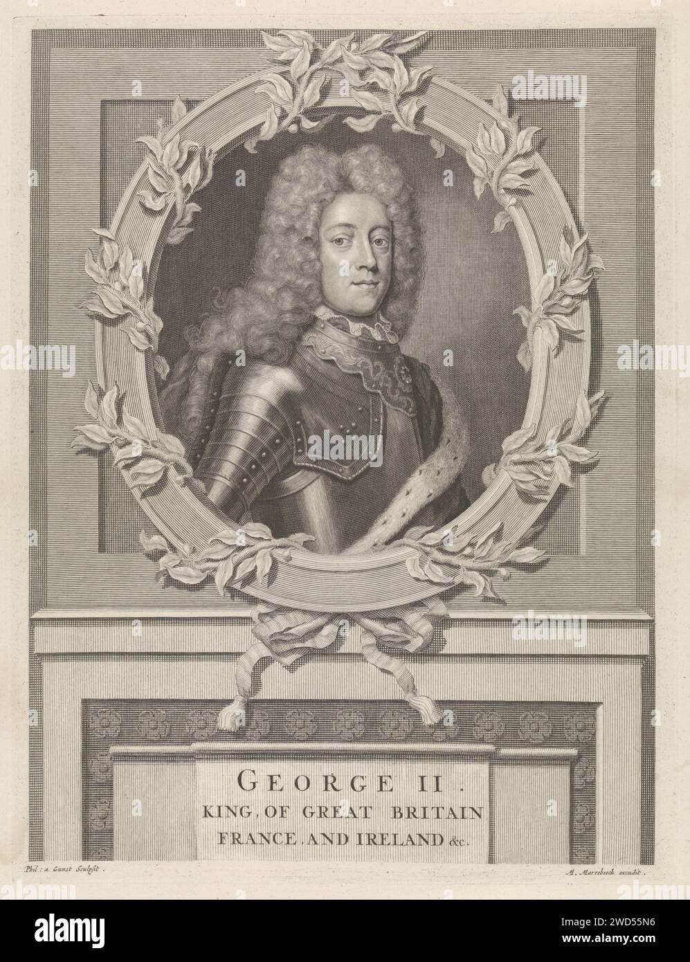 Portrait of George II August of Great Britain, Philip Van Gunst, 1727 ...