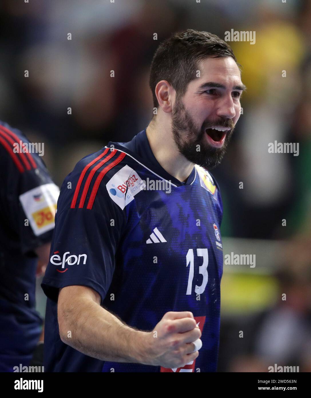 Nikola Karabatic 13 of France jubelt France vs Croatia EHF Mens