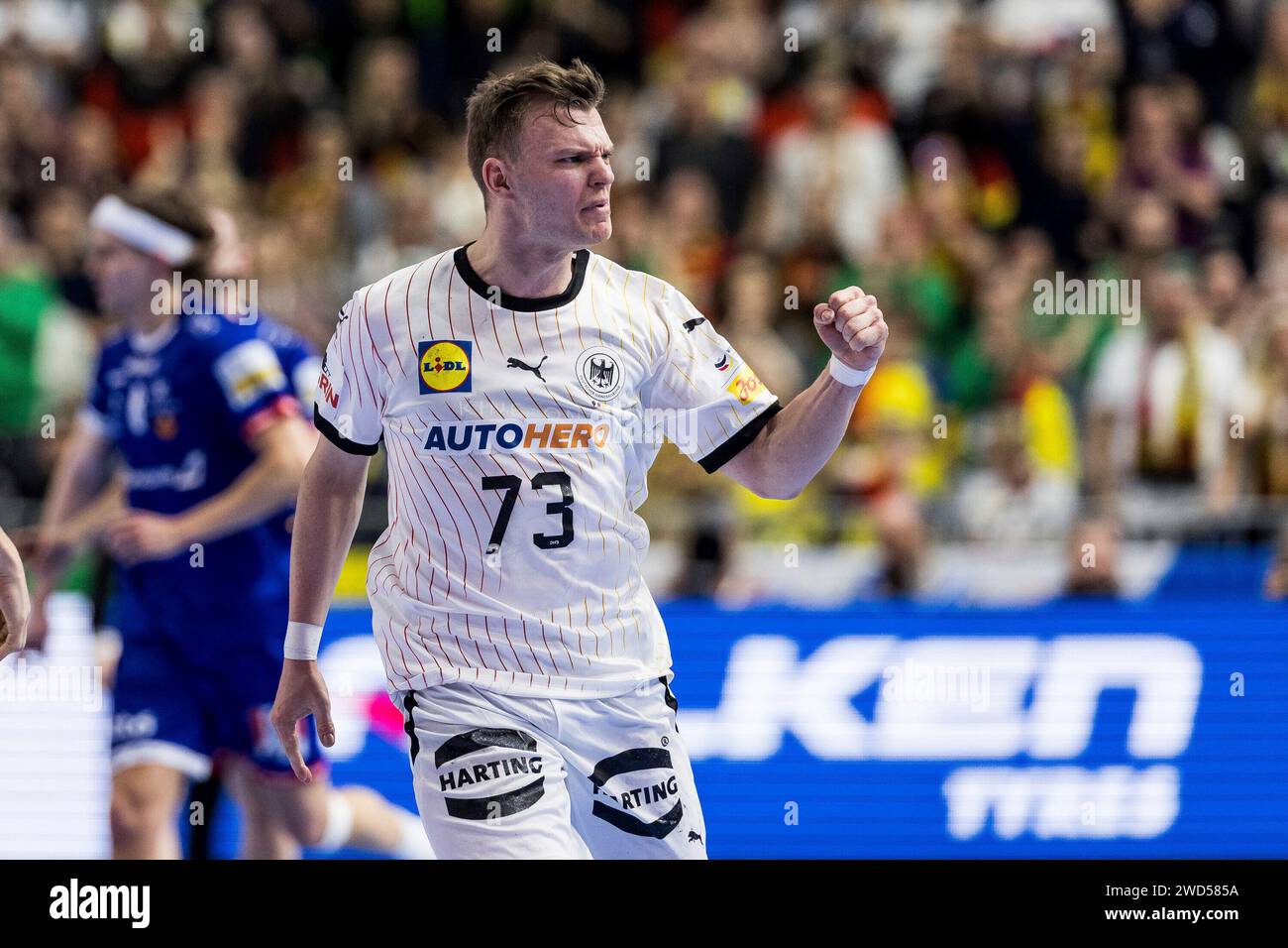 Timo Islander Timo Kastening (Deutschland, #73) jubelt MEN?S EHF EURO 2024 ...