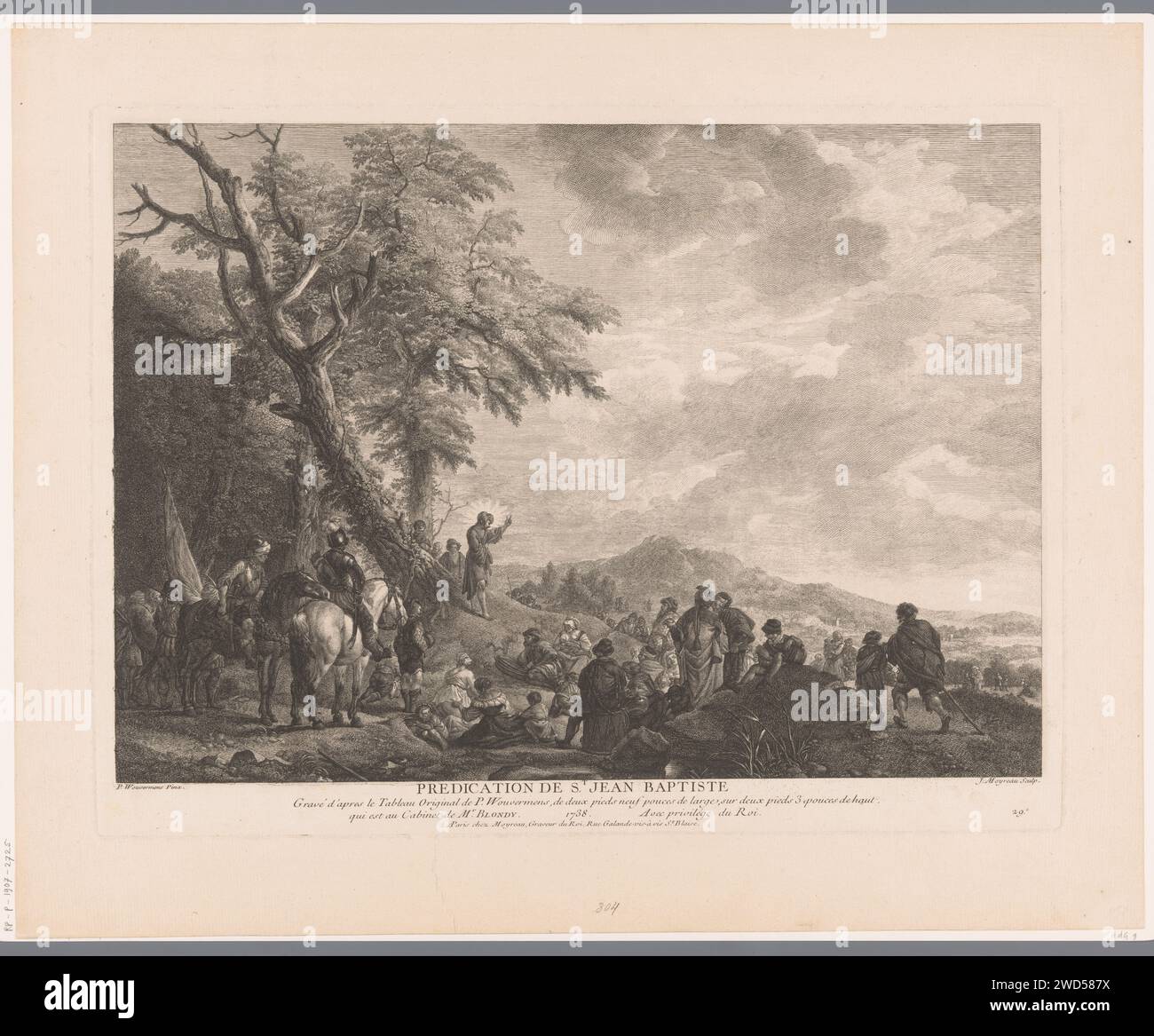 Preaching of Johannes de Boper, Jean Moyreau, After Philips Wouwerman ...