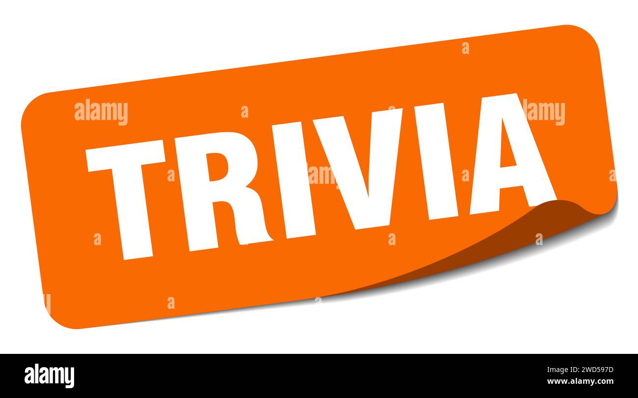 trivia sticker. trivia rectangular label isolated on white background ...