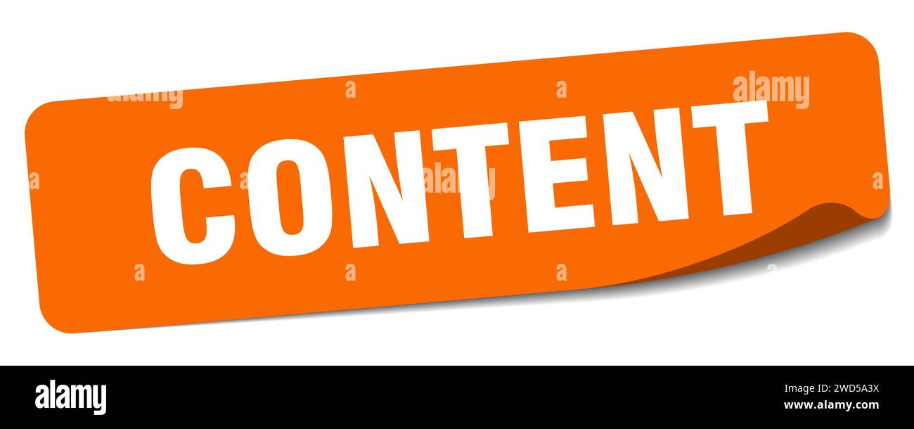 Conten Sticker content sticker. content rectangular label isolated on white background ...