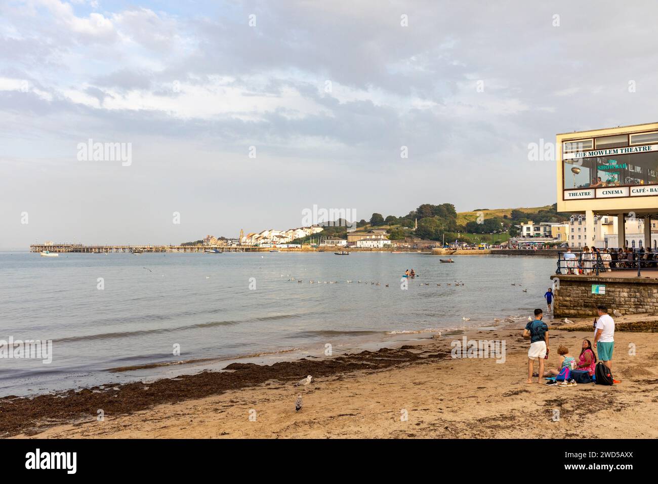 Swanage and its beach on an autumn day 2023, Isle of Purbeck,Dorset,England,UK Stock Photo