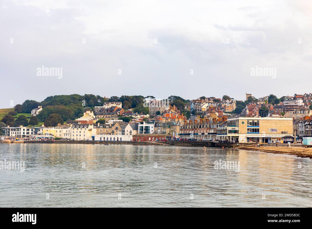 Swanage town centre and Swanage bay in Dorset,English coast,England,2023 Stock Photo