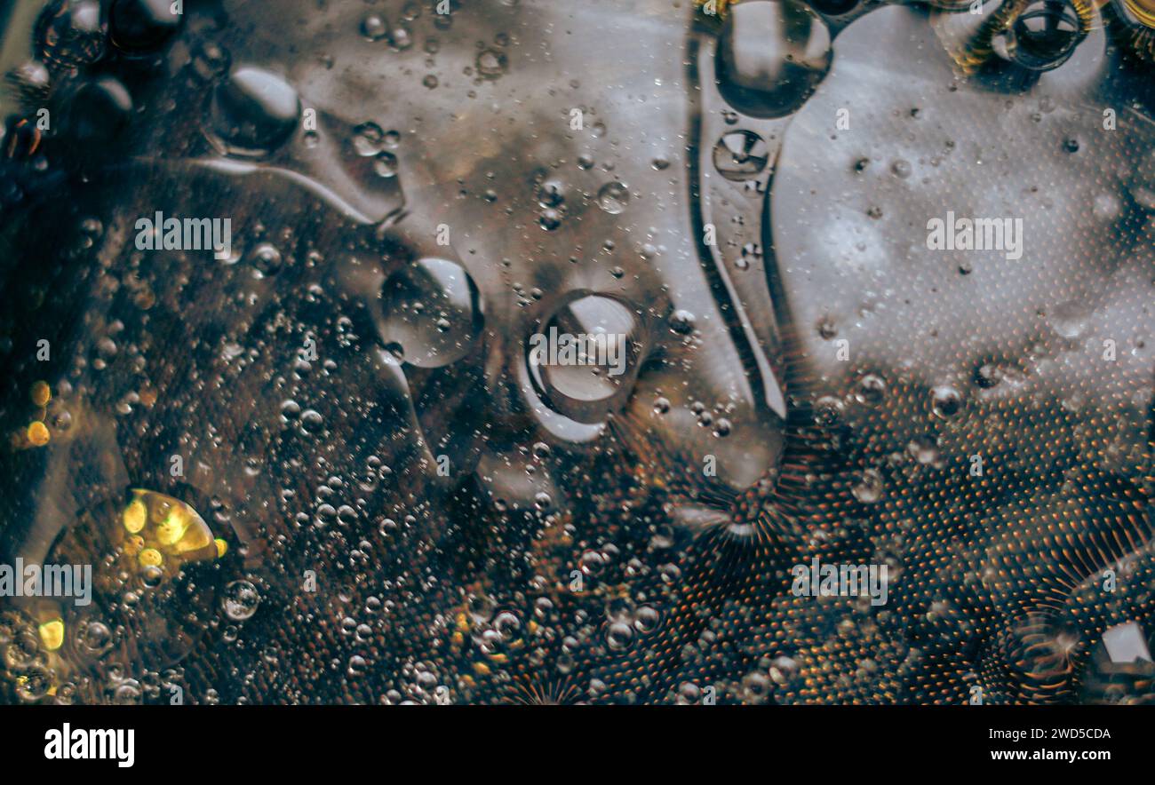 Dark abstract background with droplets. Stock Photo