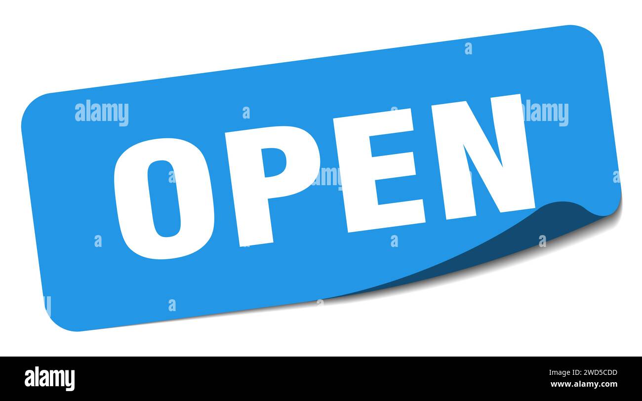 Sticker Open Symbol open sticker. open rectangular label isolated on white background Stock ...