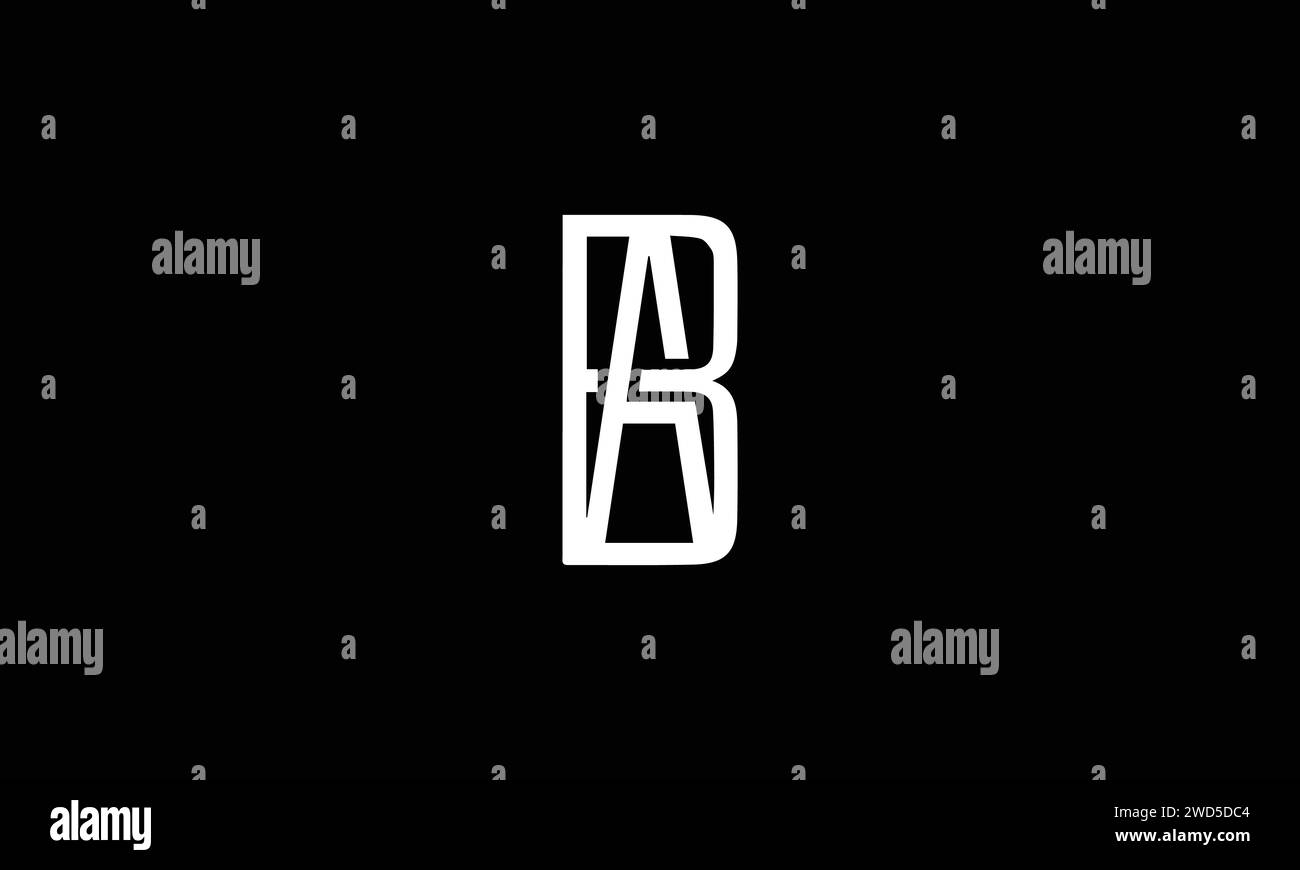 AB, BA, A, B abstract letters logo monogram Stock Vector