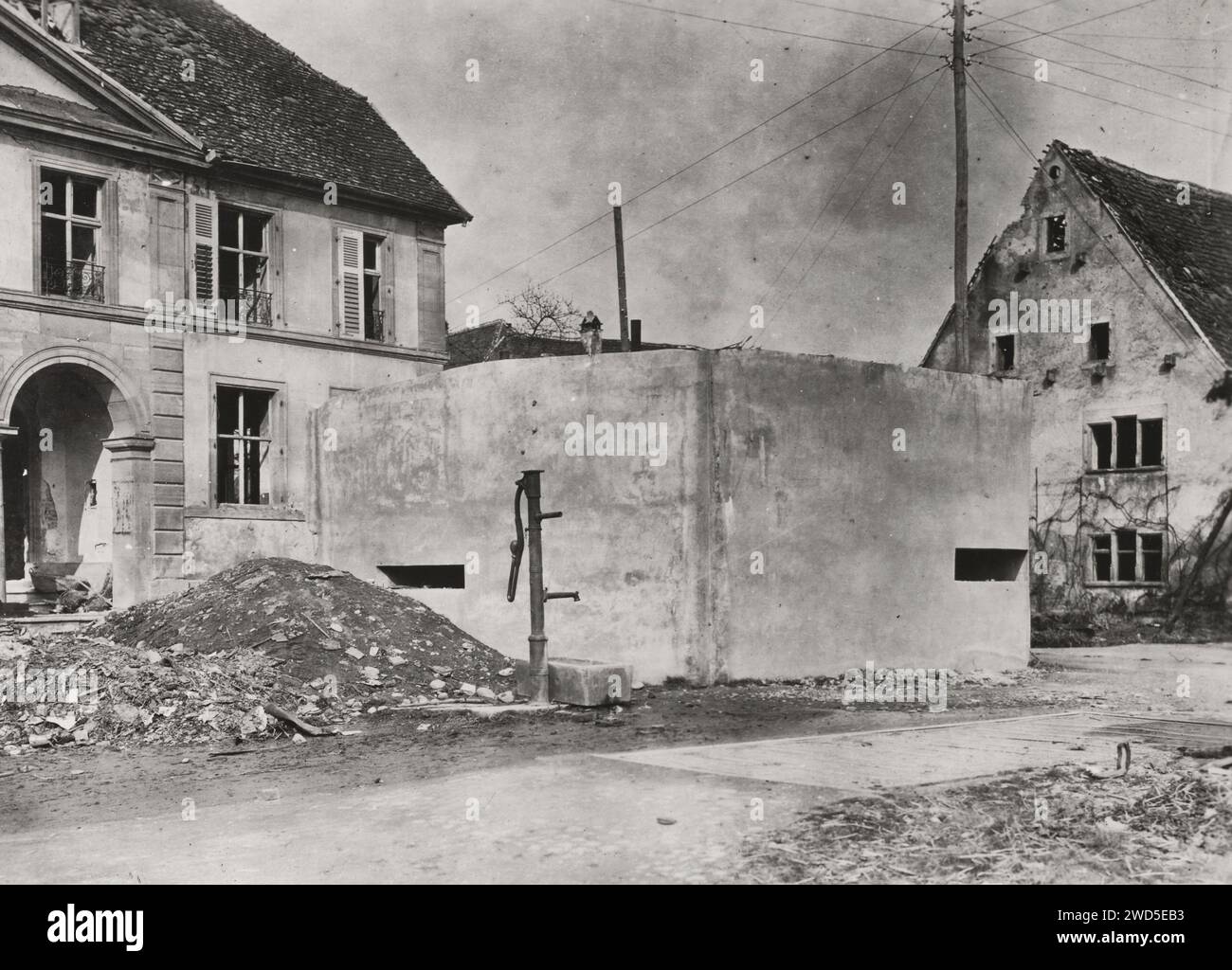German machine gun nest, Bernwiller, Alsace during World War I Stock