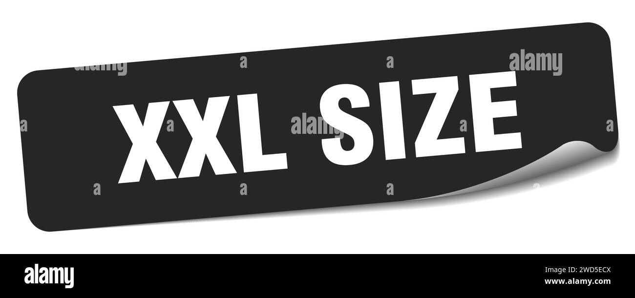 xxl size sticker. xxl size rectangular label isolated on white background Stock Vector Image