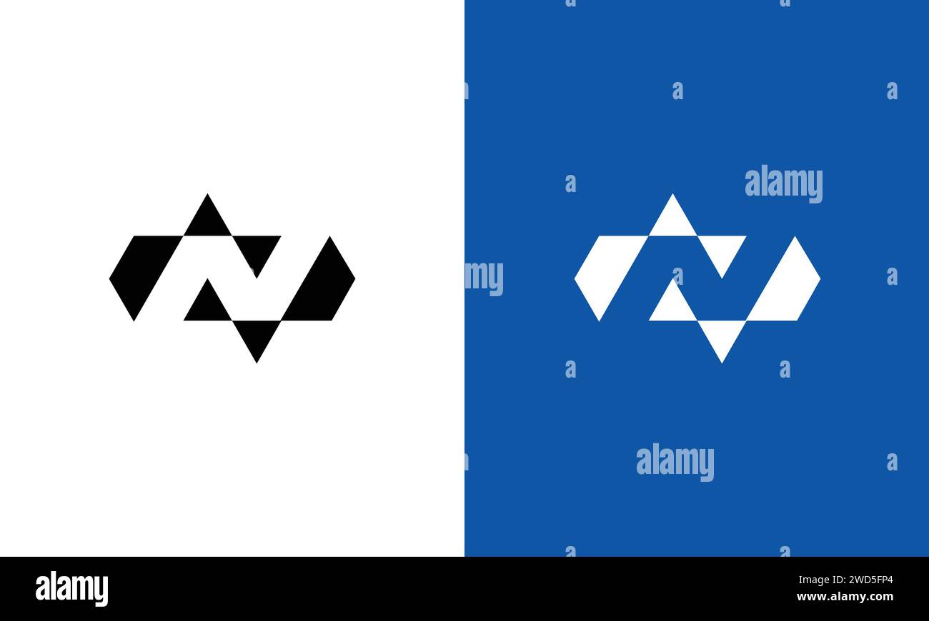 n initial triangle logo design vector template Stock Vector