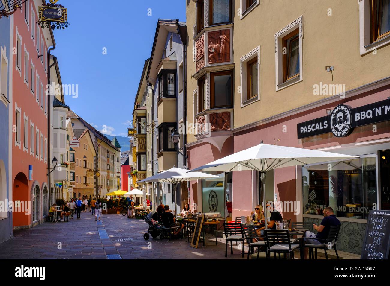 Franz-Josef-Strasse, Old Town, Schwaz, Inntal, Tyrol, Austria Stock Photo