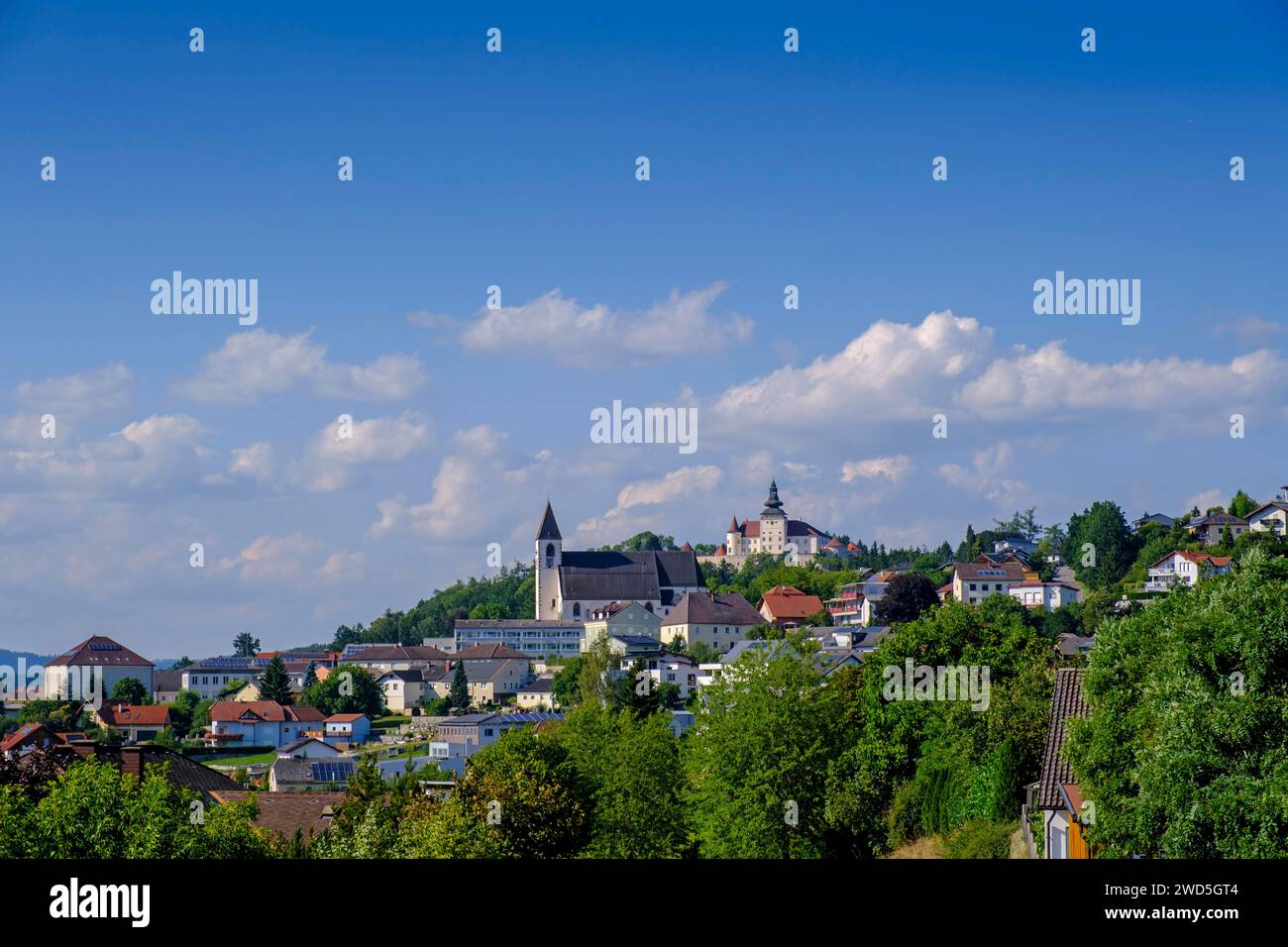 Kefermarkt with Weinsberg Castle, Muehlviertel, Upper Austria, Austria Stock Photo