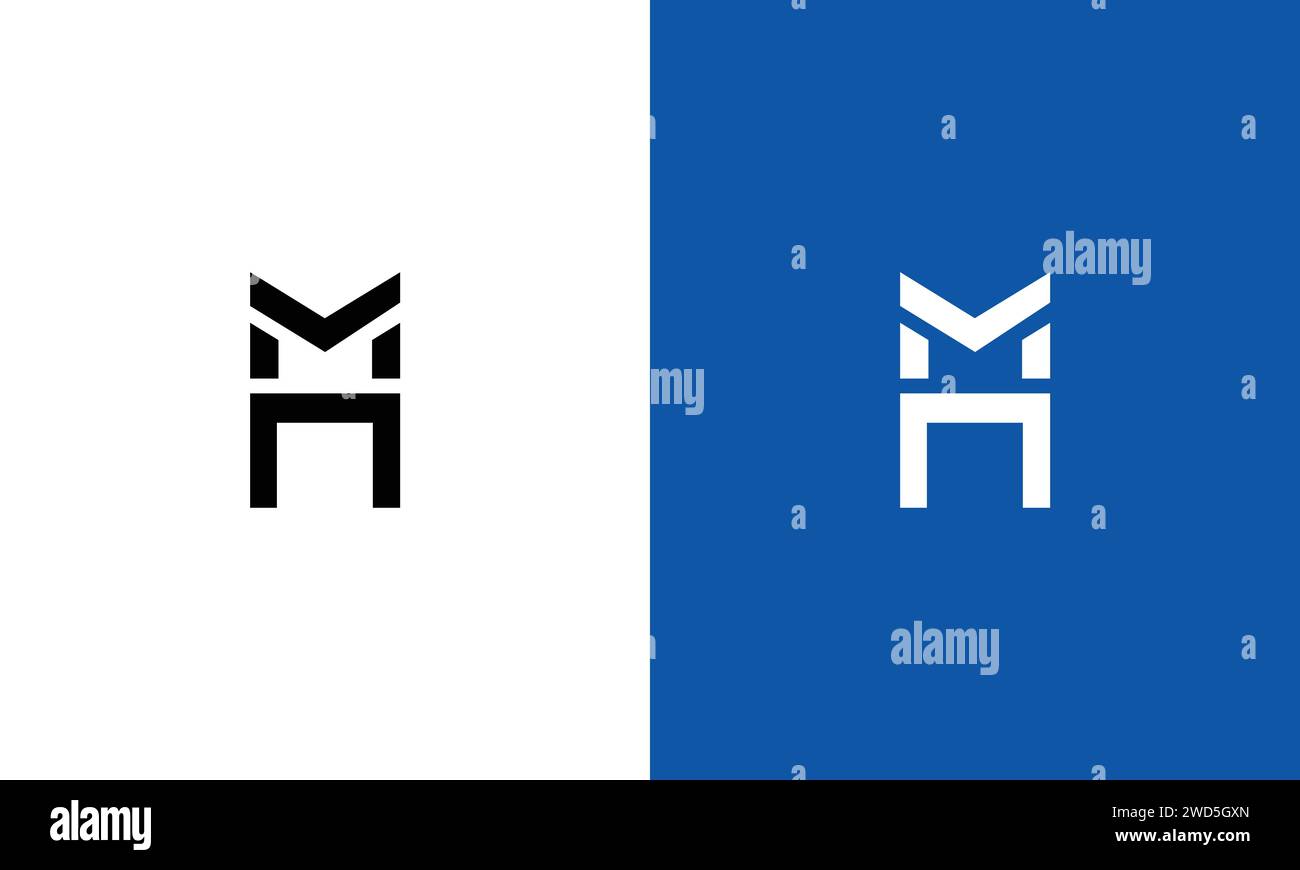 Luxury letter MH , HM logo design vector template Stock Vector