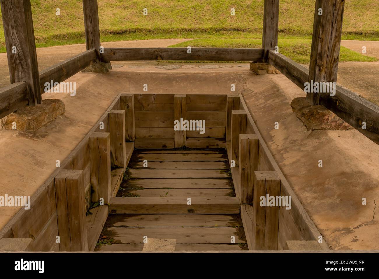 Replica of ancient food storage pit unearthed at archeological site in Buyeo, South Korea, South Korea, South Korea Stock Photo